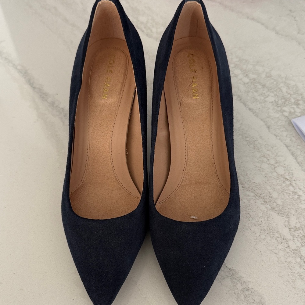 Cole Haan Women's Dark Blue Suede Heels